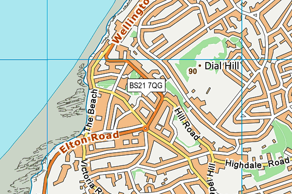 BS21 7QG map - OS VectorMap District (Ordnance Survey)