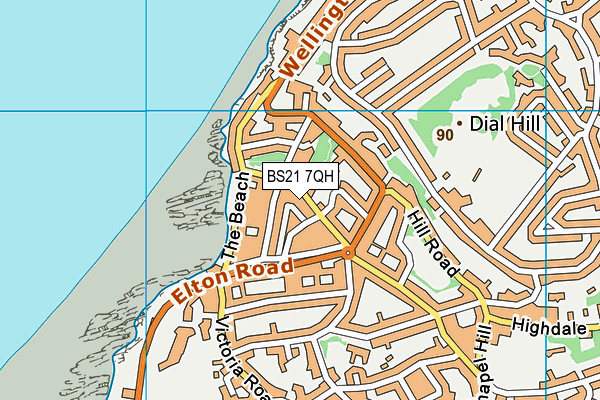 BS21 7QH map - OS VectorMap District (Ordnance Survey)