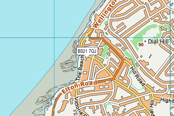 BS21 7QJ map - OS VectorMap District (Ordnance Survey)