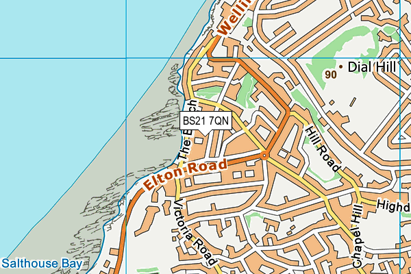 BS21 7QN map - OS VectorMap District (Ordnance Survey)