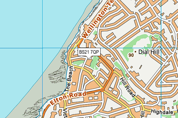 BS21 7QP map - OS VectorMap District (Ordnance Survey)