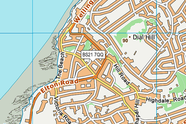 BS21 7QQ map - OS VectorMap District (Ordnance Survey)