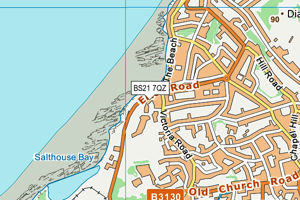 BS21 7QZ map - OS VectorMap District (Ordnance Survey)