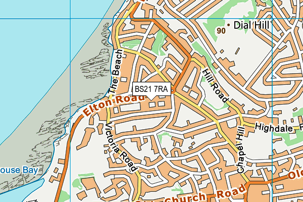 BS21 7RA map - OS VectorMap District (Ordnance Survey)