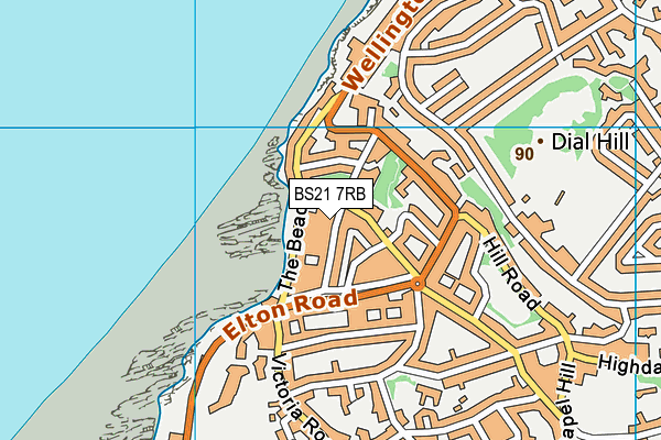 BS21 7RB map - OS VectorMap District (Ordnance Survey)
