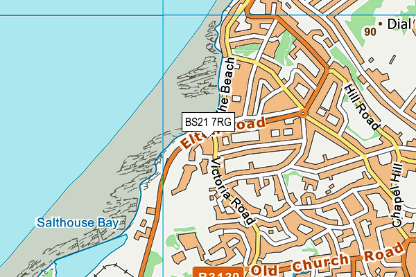 BS21 7RG map - OS VectorMap District (Ordnance Survey)