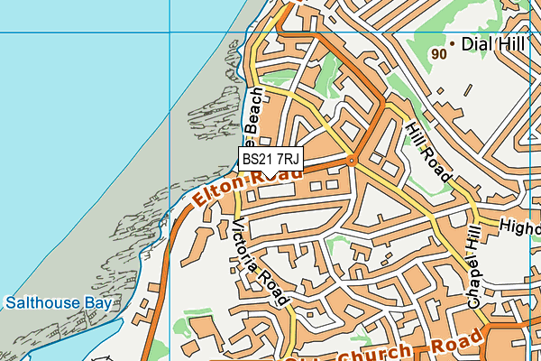 BS21 7RJ map - OS VectorMap District (Ordnance Survey)