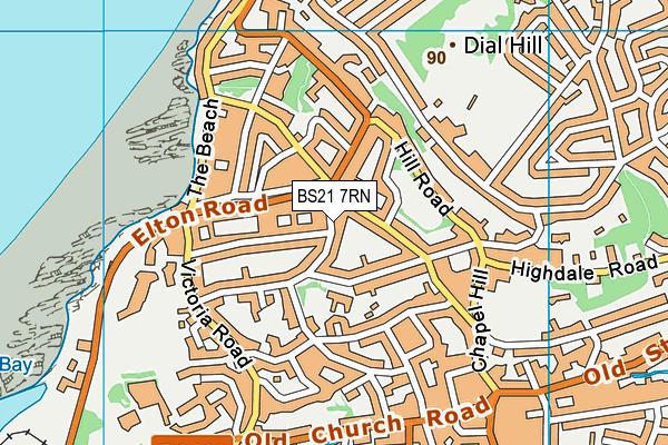 BS21 7RN map - OS VectorMap District (Ordnance Survey)