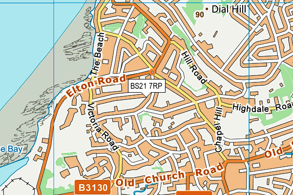 BS21 7RP map - OS VectorMap District (Ordnance Survey)