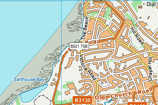 BS21 7SB map - OS VectorMap District (Ordnance Survey)