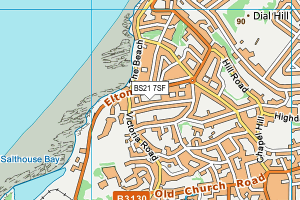 BS21 7SF map - OS VectorMap District (Ordnance Survey)