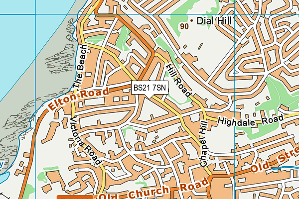 BS21 7SN map - OS VectorMap District (Ordnance Survey)