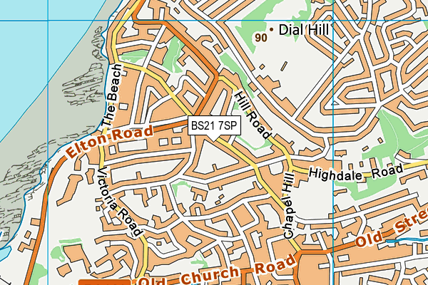 BS21 7SP map - OS VectorMap District (Ordnance Survey)