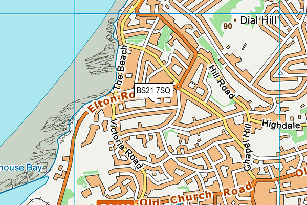 BS21 7SQ map - OS VectorMap District (Ordnance Survey)