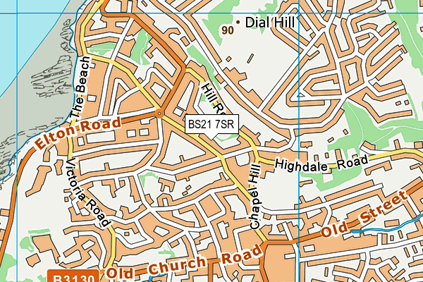 BS21 7SR map - OS VectorMap District (Ordnance Survey)