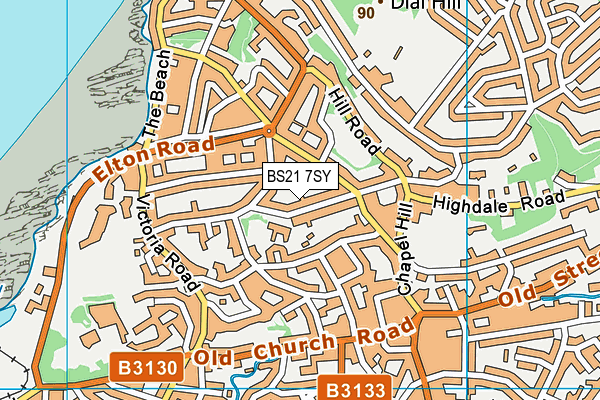 BS21 7SY map - OS VectorMap District (Ordnance Survey)