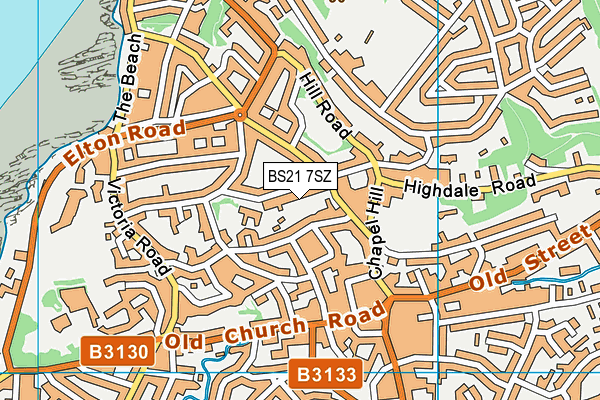 BS21 7SZ map - OS VectorMap District (Ordnance Survey)