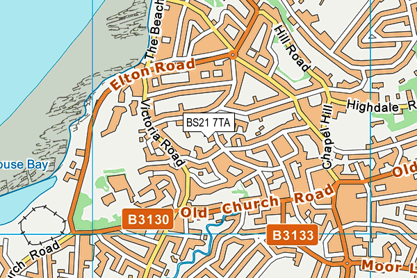 BS21 7TA map - OS VectorMap District (Ordnance Survey)