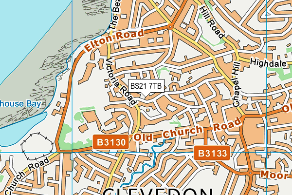 BS21 7TB map - OS VectorMap District (Ordnance Survey)