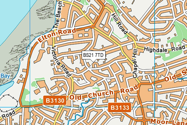 BS21 7TD map - OS VectorMap District (Ordnance Survey)