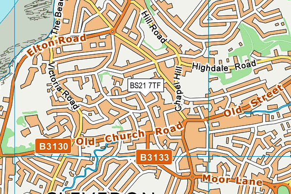 BS21 7TF map - OS VectorMap District (Ordnance Survey)