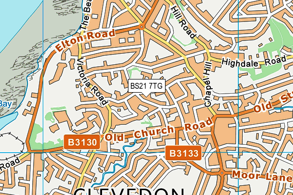 BS21 7TG map - OS VectorMap District (Ordnance Survey)