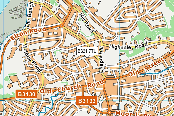 BS21 7TL map - OS VectorMap District (Ordnance Survey)