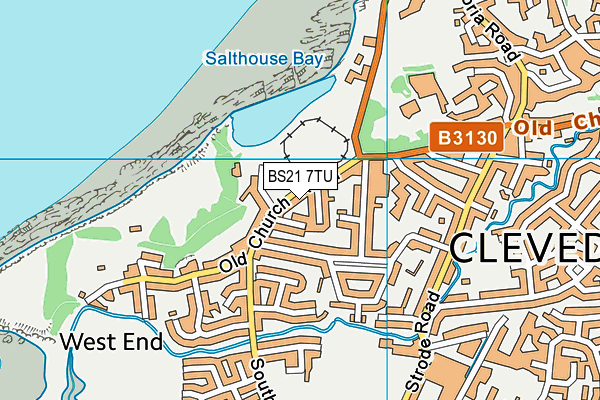 BS21 7TU map - OS VectorMap District (Ordnance Survey)