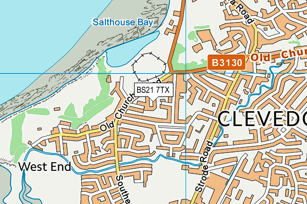 BS21 7TX map - OS VectorMap District (Ordnance Survey)