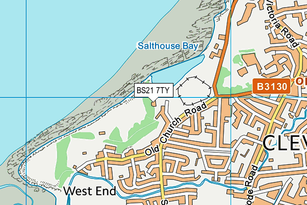 BS21 7TY map - OS VectorMap District (Ordnance Survey)