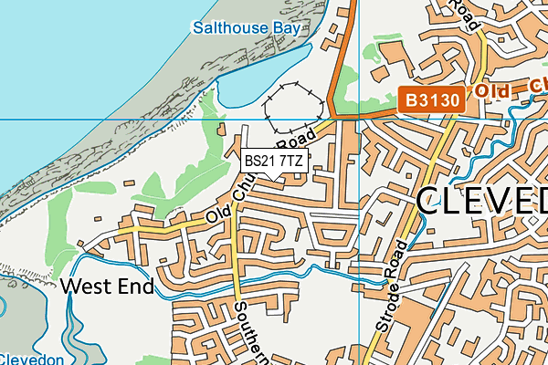 BS21 7TZ map - OS VectorMap District (Ordnance Survey)