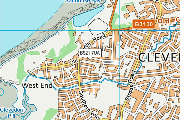 BS21 7UA map - OS VectorMap District (Ordnance Survey)