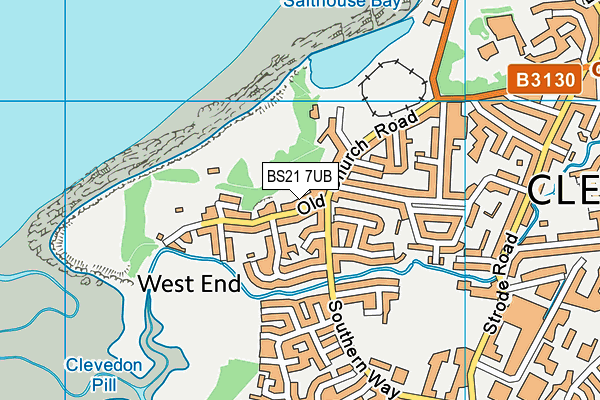 BS21 7UB map - OS VectorMap District (Ordnance Survey)