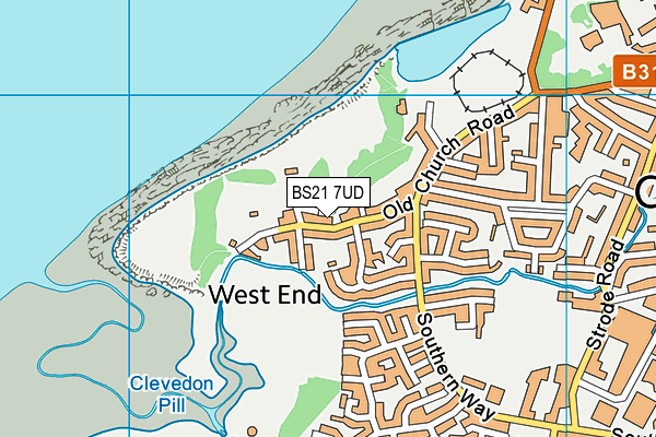 BS21 7UD map - OS VectorMap District (Ordnance Survey)