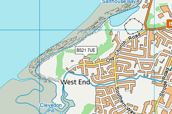 BS21 7UE map - OS VectorMap District (Ordnance Survey)