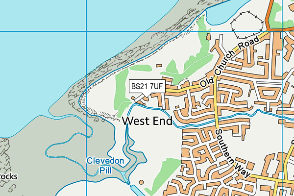 BS21 7UF map - OS VectorMap District (Ordnance Survey)