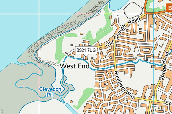 BS21 7UG map - OS VectorMap District (Ordnance Survey)