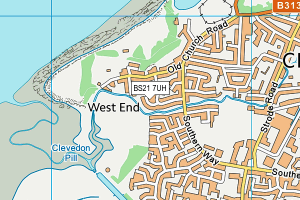 BS21 7UH map - OS VectorMap District (Ordnance Survey)