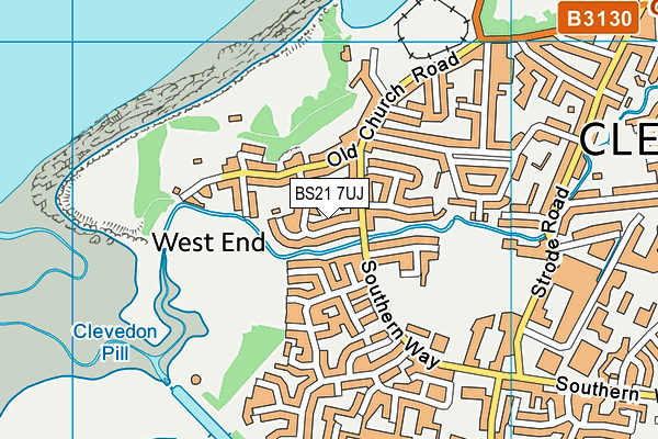 BS21 7UJ map - OS VectorMap District (Ordnance Survey)