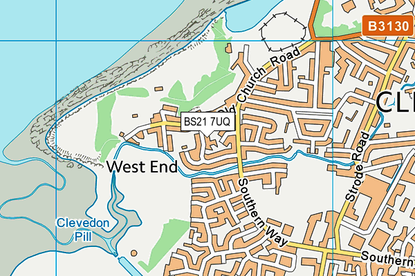 BS21 7UQ map - OS VectorMap District (Ordnance Survey)