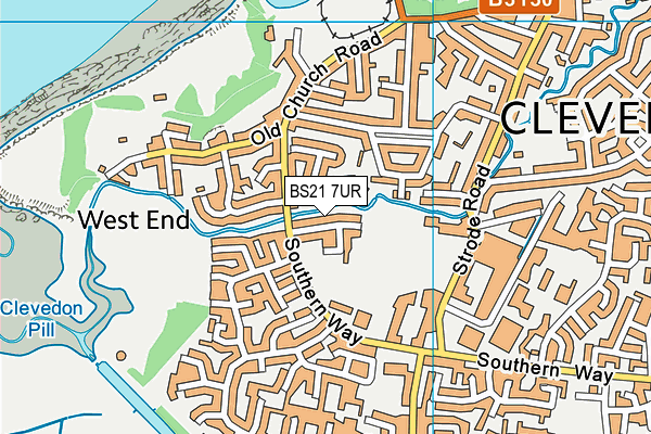 BS21 7UR map - OS VectorMap District (Ordnance Survey)
