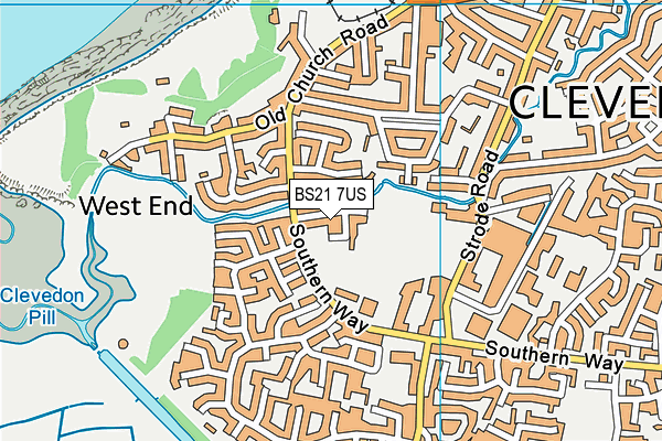 BS21 7US map - OS VectorMap District (Ordnance Survey)