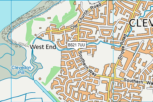 BS21 7UU map - OS VectorMap District (Ordnance Survey)
