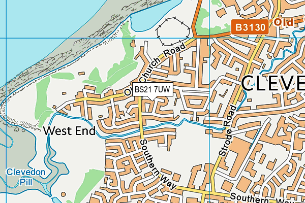 BS21 7UW map - OS VectorMap District (Ordnance Survey)