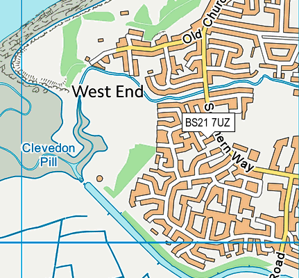BS21 7UZ map - OS VectorMap District (Ordnance Survey)