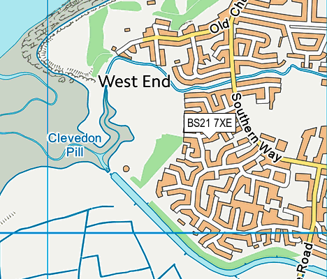 BS21 7XE map - OS VectorMap District (Ordnance Survey)