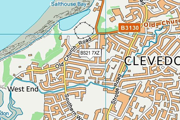 BS21 7XZ map - OS VectorMap District (Ordnance Survey)