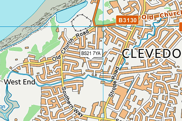 BS21 7YA map - OS VectorMap District (Ordnance Survey)