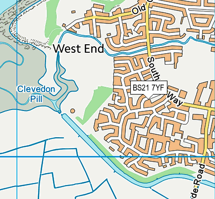 BS21 7YF map - OS VectorMap District (Ordnance Survey)