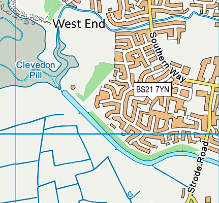 BS21 7YN map - OS VectorMap District (Ordnance Survey)